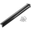 INFINAUTO 20 Set 12G Bici Raggio 286mm Bici Ruota Raggio Acciaio Carbonio Nero