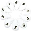 XPJYUA Copritesta per Ferri da Golf 10 pz/Set Bianco/Nero/Rosso/Verde Opzionale in Pelle PU con Numero Ricamo Golf Club Copri Testa di Ferro 3,4,5,6,7,8,9, P, A, S(Red)