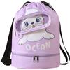 NLAND Sportivo Zaino con Coulisse Impermeabile Bambini Grande Borsa da Palestra Zaino da Nuoto Sacca Sportiva con Portascarpe per Ragazzi Ragazze (Viola)