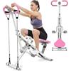 Generic Vogatore 2 in 1 per squat con 4 bande di resistenza regolabili, attrezzatura da palestra pieghevole per esercizi di gambe, glutei, braccia e cardio