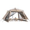 Yunmeryker Gazebo 3x3 automatico in tessuto Oxford, tenda parasole pieghevole per feste, per giardino esterno 310x310x210cm, Oro Sabbia (con pali in acciai, sand