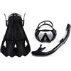 SMZhomeone Set da snorkeling da 3 pezzi con boccaglio Dry Top, maschera regolabile e pinne per avventure in sicurezza immersioni e nuoto, blu (L/XL nero)
