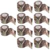 Mdurian 10 X Benda Mimetica Nastro Camouflage Bendaggio Coesivo Adesivo Elastico Camo Protettivo per Militare Caccia Legno Morto 4.5m x 5cm