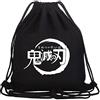 Roffatide Anime Demon Slayer Borsa con Coulisse Borsa in Tela Borsa con Cordoncino Stampato Zaino Sportivo con Coulisse Zaino Nero