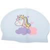 Luxshiny Cuffia da Nuoto in Silicone per Stampa Unicorno Blu, Facile da Indossare e Vestibilità, Cappello Piscina per Ragazzi e Ragazze