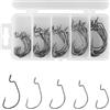 AMANDELIZABE 55 pezzi ganci da pesca, jig head gancio, ami da pesca, 5 misure, con scatola di immagazzinaggio, per Ambienti di acqua dolce e acqua salata