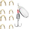 Vootnifig 100 pezzi fai da te EasySpin Clevises per esche da pesca Spinnerbaits Componenti Spinner Strumenti per la realizzazione di filatori in linea Walleye Rigs Alabama Rigs (grande argento)