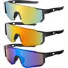 Utensilsto Confezione da 3 occhiali da sole sportivi da uomo e da donna, per ciclismo, ciclismo, sci, rave, corsa, attività all'aperto, colore: bianco
