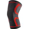 bayicie Ginocchiera sportiva lavorata a maglia leggera traspirante ginocchio manica a compressione donna uomo elastico fitness all'aperto basket corsa