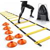 TK Gruppe Timo Klingler Scaletta Coordinazione Calcio 6m con 10 Coni - Accessorio Allenamento per Agilità, velocità e Fitness - Attrezzatura Training per Calcio e Football