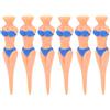 Naroote Set di Magliette da Durevoli per la Pratica Dell'allenamento Accessori da a Forma di Bikini in Plastica PE da 6 Pezzi (Blue)