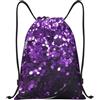 Generic Zaino con Coulisse Beautiful Purple Glitter Sacca da Palestra Leggero Sportiva Zainetto Impermeabile Drawstring Backpack per Unisex Viaggi Spiaggia