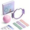 LAIVIYA Pilates Kit, Anello Pilates da 14''/35cm Pollici con Palla Mini Pilates,3pcs Fascette Resistenza per Forza Flessibilità,Stabilità e Tonificazione Corporea Attrezzi da Palestra con Display