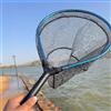 Getdoublerich Retino da pesca pieghevole con rete in silicone, manico in alluminio, rete da pesca a mosca per cattura e rilascio, rete compatta blu 30#