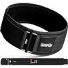GripUp Cintura per sollevamento pesi, per uomo e donna, 10 cm, larga, per powerlifting, crossfit, bodybuilding, supporto lombare regolabile, in pelle robusta (nero, L)
