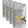 Schesir Special Exigent, Filetti di Pollo con Anatra in Mousse, Alimento Umido Completo per Gatti, in Busta, Grain Free, Alto Contenuto di Proteine, Fonte di Idratazione, 12 x 70g (Confezione da 4)