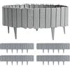 Teodute 20 Pezzi Bordura per Aiuola Metallo, 5,7m Flessibili PP Bordatura per Giardino, Effetto Legno, non Necessita Scavo, Bordura Corten per Giardipno per Aiuole Vialetti e Giardini (Grigio)