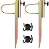GIKPAL Picchetto di Supporto per Ombrelloni, 2 Pezzi Picchetto Ombrellone in Metallo Antivento per Giardino Spiaggia Balcone, Porta Ombrellone per Palo da 20-35 mm