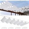 Flyace Vela Ombreggiante a Onda Retrattile 0.5x3M Tenda da Sole per Esterno Vele Ombreggianti Impermeabile Telo Parasole con Fune Occhiellato Protezione UV Tenda Vela per Giardino Terrazza Bianco