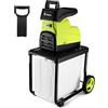 DEKOPRO Biotrituratore Elettrico Trituratore da Giardino: DEKOPRO 2800W con Cesto 60L e Protezione da Sovraccarico, Cippatore Elettrico da 54 Giri/Min per Rami Ø45 mm, Trituratore Rami e Foglie