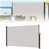 ACXIN Tenda laterale allungabile, 160 x 300 cm, protezione solare laterale, opaca, frangivista e protezione dal vento, per balcone e terrazza, grigio chiaro