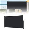ACXIN Tenda da sole laterale allungabile, 200 x 300 cm, protezione dal vento, per balcone e terrazza, grigio scuro