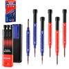 WORKPRO Set 6 Cacciaviti di Precisione con 12 Punte a Doppia Faccia, a Croce/Taglio/Pentalobe/Torx, Mini Cacciaviti Ideali per Orologi, Occhiali, PC e Smartphone