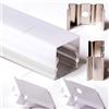 Aftertech® 3metri 2114 21x14mm PROFILO ALLUMINIO PER STRISCE STRIP LED BARRA RIGIDA 3MT + COVER OPACA