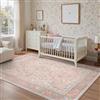 GENIMO Tappeto corto in stile Boho Vintage | Lavabile e antiscivolo, elegante tonalità crema-rosa antico, perfetto per soggiorno, camera da letto o sala da pranzo, 160x230 cm