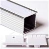 Aftertech® 3metri 4335 43x35mm PROFILO LARGO INCASSO GRANDE ALLUMINIO STRISCE STRIP LED 3MT + COVER BIANCA