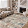 GENIMO Tappeto Soggiorno Moderno con Design Astratto Multicolore in Tonalità Terra, Tappeto a Pelo Corto 160x230 cm Lavabile e Antiscivolo per Salotto, Stile Contemporaneo e Naturale