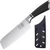 XYJ acciaio inox giapponese Nakiri coltello con copertura, 6,5 pollici coltello vegetale, lama affilata, cucina professionale chef coltello da cucina, mannaia per il taglio della carne