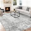 INOVADAY 200x300 cm Tappeto Lavabile in Lavatrice Tappeti Moderno Astratto Grigio/Bianco