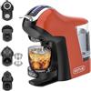 KOTLIE EM-308A Macchina da caffè 5 in 1, estrazione doppia per bevande calde e fredde, quattro temperature selezionabili e sette livelli di erogazione dell'acqua (ARANCIONE)