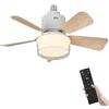 UOEONR Ventilatore da soffitto con luce e telecomando, E27 dimmerabile, ventilatore da soffitto LED, 3 velocità e tempistica, 45 cm, ventilatore a soffitto con luce per soggiorno, camera da letto, letto