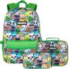 Get Trend Minecraft 3 Pezzi Capiente Zaino Ragazzo Set con Borsa Termica Porta Pranzo e Astuccio 2 Scomparti per la Scuola e il Tempo Libero (Verde/Multi Minecraft)