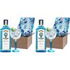 Bombay Sapphire Cocktail Gin Set in confezione regalo, Vol. 40%, 70 cl / 700 ml e bicchiere Balloon da gin, include Bombay Sapphire Premium Distilled London Dry Gin (Confezione da 2)