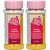 FunCakes Sugar Crystals -Giallo-: Cake Sprinkles, Ottimo Gusto, Perfetto per Decorare Torte, Cristalli di Zucchero Colorati. 80 gr. (Confezione da 2)