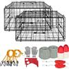 VEVOR Griglia Trappola per Granchi Set 2 pezzi, Trappola per Granchi 62 x 62 x 30 cm per Pesca di Crostacei Gamberi Pesci in Banchine Stagni da Barche, Rete Metallica, con Accessori per Pescatori