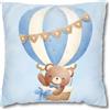 Generico cuscino 40x40 personalizzato tema mongolfiera con Orsetto per camerette divano culla letto compreso di anima interna
