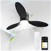 BLITZWILL Ventilatore da Soffitto con Luce, Ø132cm Ventilatori da soffitto con Illuminazione LED, Controllo App&Telecomando, 6 Velocità, 3 Colori Dimmerabile, 3 Pale, Silenzioso, Estate-Inverno,Timer