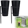 Tokenhigh 2 vasi da cimitero in metallo con picchetti, base in metallo e vaso di plastica, decorazione per tomba, prato, cortile, funerale all'aperto