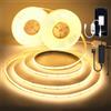SUBOSI 20 m Wifi Smart COB LED Striscia luminosa 2700 k bianco caldo, 384 led/M DC12 V, CRI 90+, 5670 lm, nastro LED COB set funziona con Google Home Assistant/Alexa, con dimmer wifi e alimentazione
