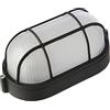 Knightsbridge TPOV IP54-Paratia Ovale con paratia e diffusore in Vetro 60 W, Nero