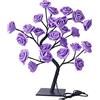 CDQL Lampada a Forma di Albero di Rose, Lampada a Forma di Fiore da Tavolo per Albero Bonsai, Lampada a Forma di Albero di Fata, Lampada a Forma di Albero di Fiori di Rosa con 24 Luci