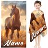 KIDSLOVE Telo mare per cavallo, grande, 100 x 200 cm, in microfibra stampata con motivo cavallo, asciugamano per bambini, asciugamano da bagno con nome, asciugamano da bagno personalizzato (1,80 x 160