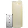 TRONJE Ø9x23cm LED Candela a Batteria con Timer e Telecomando - Durata Luce 1000 ore - Candela di Vera Cera con Fiamma Realistica - Crema