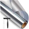 STATINT WINDOW FILMS STATINT Pellicola per finestra unidirezionale per la privacy, tinta a specchio riflettente per la privacy diurna, statica, adesiva, con blocco UV, controllo del calore per casa e ufficio, argento, 90