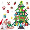 CLHXWU Feltro Albero Natale,100 cm Alto Albero di Natale in Feltro per Bambini,DIY Albero Natale Feltro Con 32 Staccabili Ornamenti Natalizio,Regali di Natale per Bambini (A)