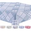 Home Direct Tovaglia Cerata in PVC, Lavabile, Copritavolo, Protezione, Blu Grigio, 100 cm X 140 cm,